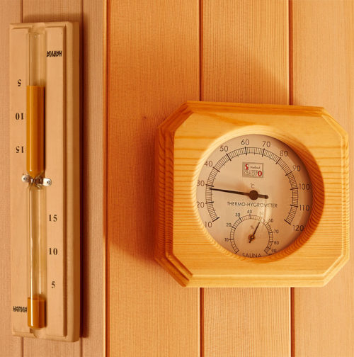 Hygrometer, termometer och sandur