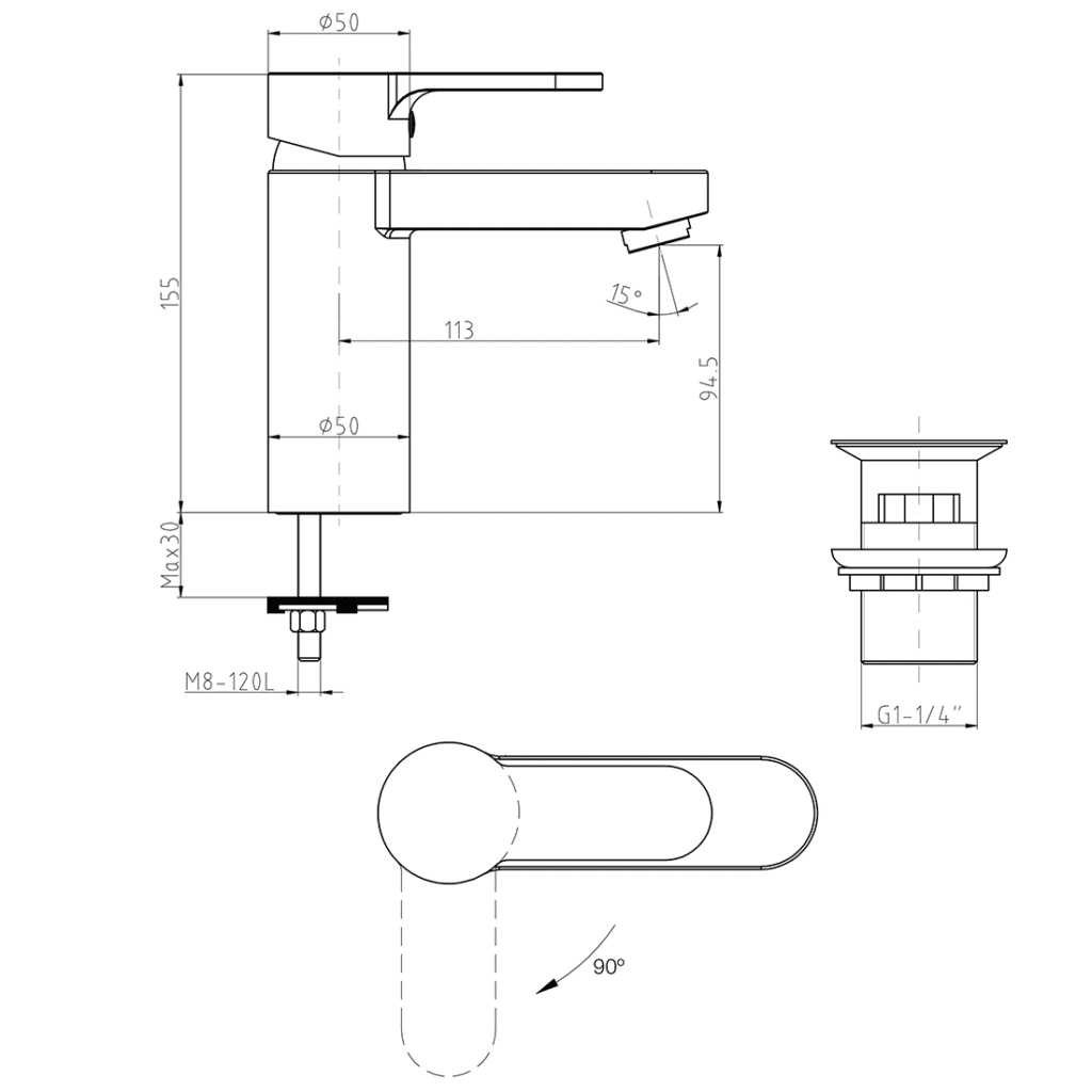 Vattenkran Rosario i krom - Spa Kompaniet ApS