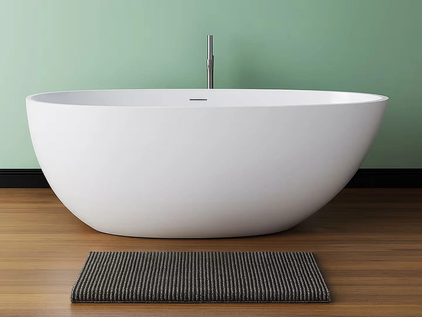 Rimini RockSolid stenbadekar 145 cm i badeværelsesmiljø. Fra SPA Kompaniet.
