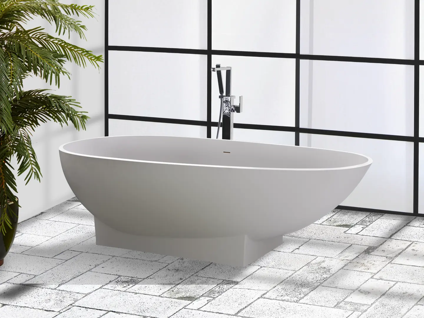 RockSolid Stenbadekar Venezia 180 6532 i et badeværelsesmiljø. Fra SPA Kompaniet