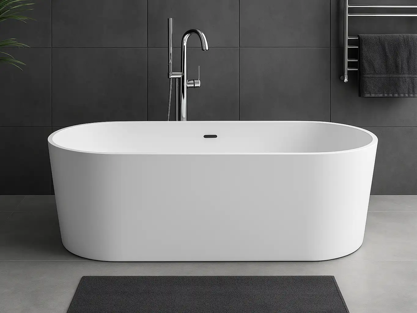 Varna akrylbadkar 150 i badrumsmiljö från SPA Kompaniet.