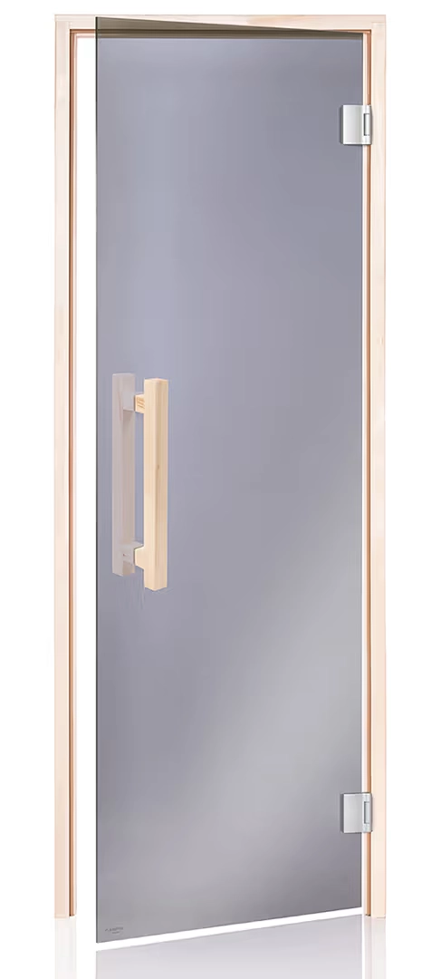 6444 Selvlukkende saunadør Comfort Grå, termoasp 90 x 210 cm. | SPA Kompaniet