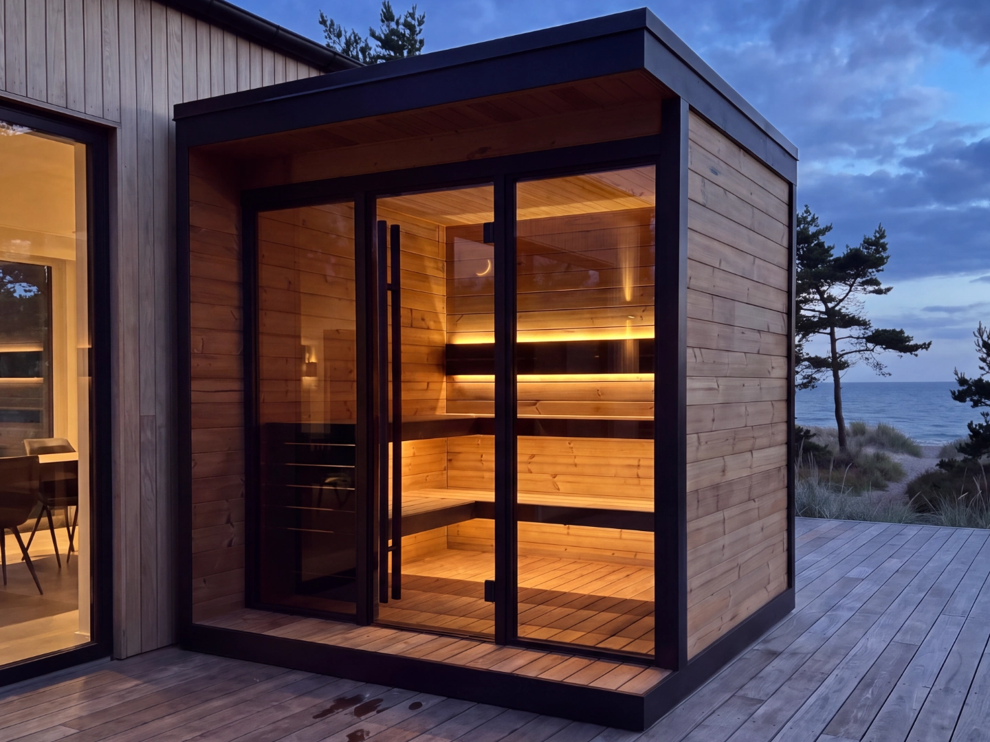 Åland udendørs sauna - Stor m. front dør - Billede 4